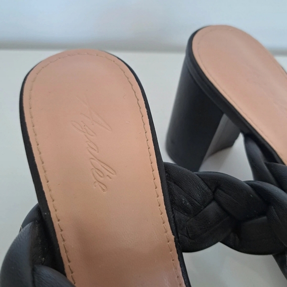 Envy Size 39 Uk 6 Black 'Knot To Miss' Braided Faux Leather Heel Sandals, Mules. - Picture 7 of 14